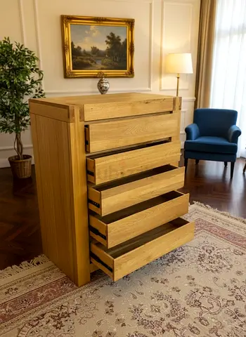 Solid wood chest of 5 drawers
