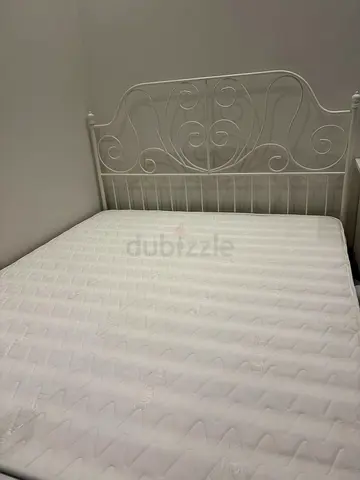 IKEA white bed with matress