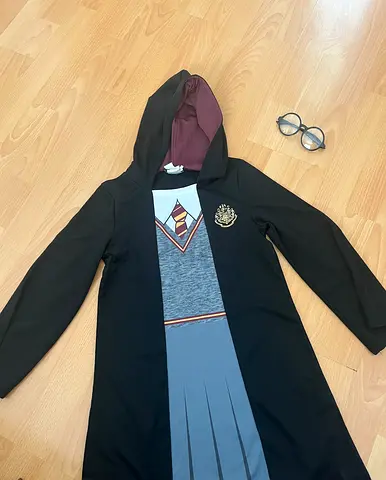 Childrens Gryffindor-style Hooded Costume Robe with Glasses