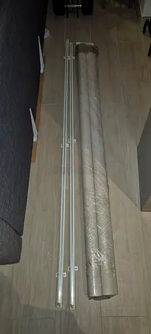2 Beige Roller Blinds with Rails | 160cm x 300cm | Good Condition