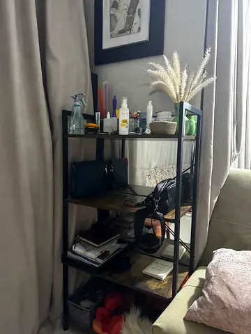 Industrial Style Shelf Unit with Mirror