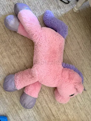 Large Pink  Purple Plush Unicorn / Pony Soft Toy - Good Condition