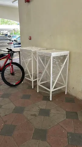 Pair of White Wooden Bedside Tables / Nightstands - New, Still Wrapped each 50