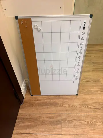 Magnetic Monthly Planner Whiteboard with Cork Strip