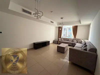 Two bedroom apartment for annual rent in Al Mamzar Sharjah with free parking sea view and super deluxe finishing