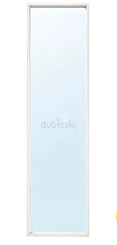 Full-Length Wall Mirror with White Frame - Slim Design