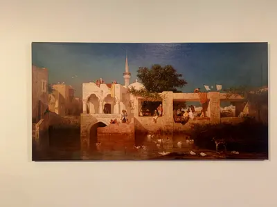 Large Painting on Canvas - Village Scene