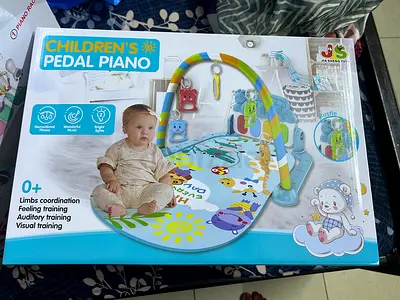 Childrens Pedal Piano Play Mat - Baby Activity Gym with Musical Keyboard