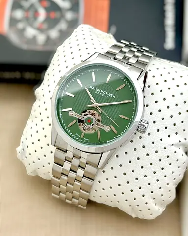 Raymond Weil Automatic Mens Watch - Green Dial, Stainless Steel Bracelet