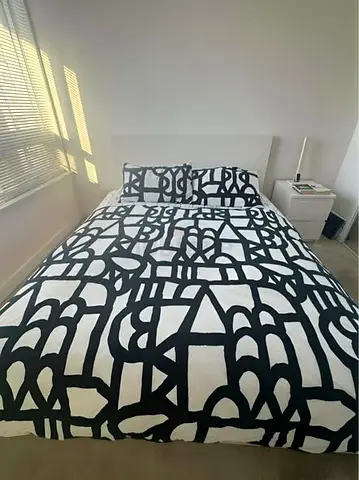 IKEA White BRIMNES Queen Storage Bed with IKEA Mattress 160 x 200 cm