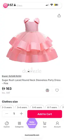 New Pink Sugar Rush Dress for kids