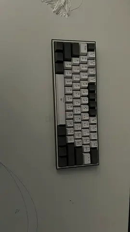 Compact 60% Mechanical Keyboard with White/Grey Keycaps