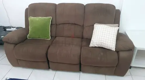 Brown 3-Seater Recliner Sofa in Good Condition