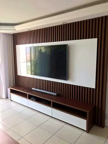 Modern Slat TV Wall Unit