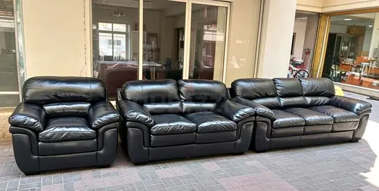 Sofa Leather Black 6 Seater