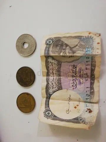Vintage Middle Eastern Banknote and Coin Lot — used (for collectors)