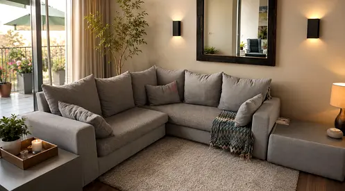 Modern Gray L-Shaped Corner Sofa