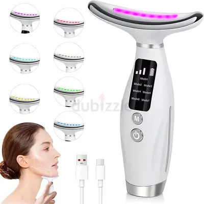 Neck Face Massager, Necomi Face Sculpting tool Multi-Function Face Massager with 7 Color Modes