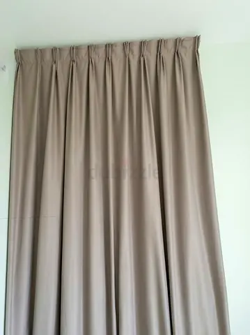 Modern Taupe Pleated Curtains