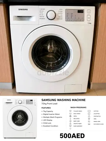 Samsung 7kg Front Load Washing Machine - Good Condition