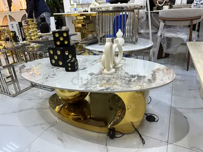 Stylish Marble Coffee Table with Unique Base
