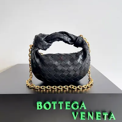 Bottega Veneta Large BV Jodie Bag In Black Woven Leather