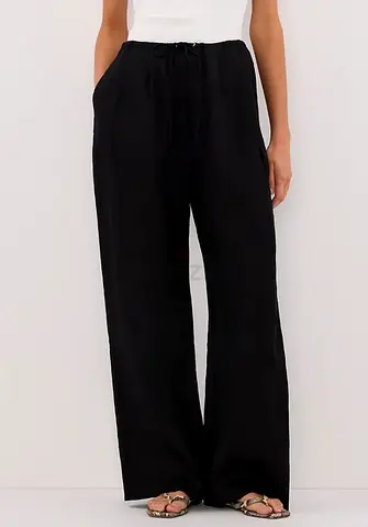 DISSH Australia Carla Black Drawstring Linen Pants – UK 16