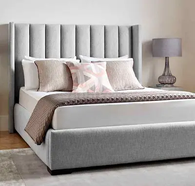 Modern Upholstered Bed Frame with Tufted Headboard