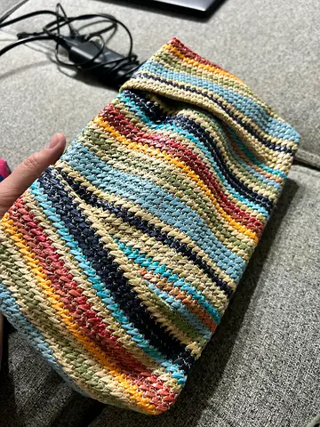Handwoven multicolor clutch/pouch - lightweight summer bag