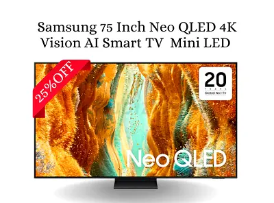 Samsung 75 Inch Neo QLED 100Hz(Up to 144Hz) 4K Vision AI Smart TV  Mini LED 2025 Model 75QN77F