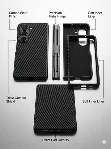 ​samsung fold 6💥 Premium Carbon Fiber Magnetic Fold Case – Brand New Condition! 💥Precision Metal H