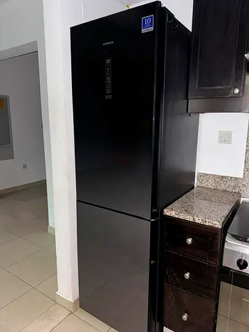Hitachi black glass refrigerator for sell