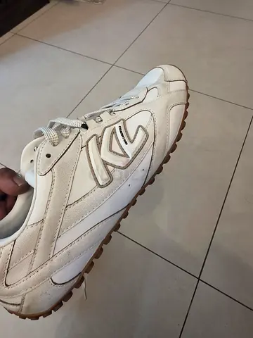 KARL LAGERFELD White leather sneakers, lightly used, size UK 8 | EUR 42