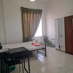 Furnished Hall with separate bath available for Indian couple or executi  lady SHABIYA-12 from July1