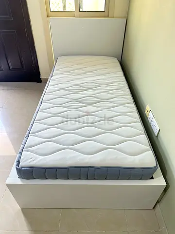 IKEA MALM single bed frame with 2 storage drawers - white with mattress 90cm x 200cm