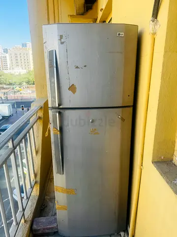 LG Double Door Refrigerator - Used, Silver, Needs Minor Repair
