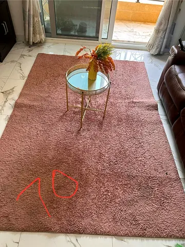 Soft Pink Shaggy Area Rug - 70 Approx, Good Condition
