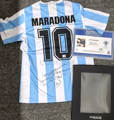 Diego Maradona Signed Argentina Jersey (FIFA  Icons COA)