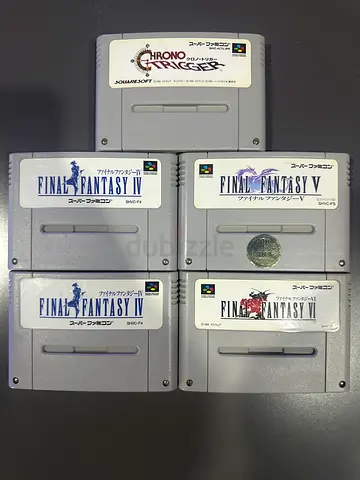 Lot of 5 Super Nintendo (SNES) Game Cartridges — Classics (Final Fantasy  Chrono Trigger)