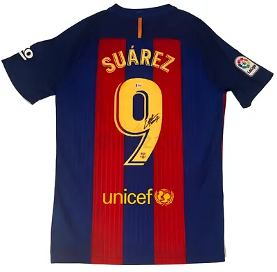 FC Barcelona Home Shirt 2016-17 - Suarez #9 (Mens Large)