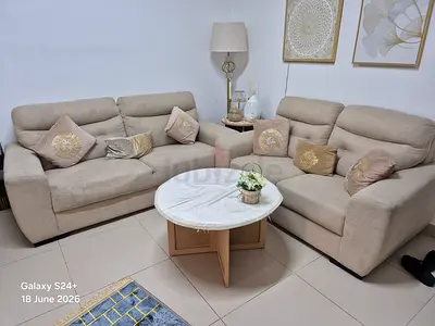 Beige 3-seater and 2-seater Sofa Set with Cushions