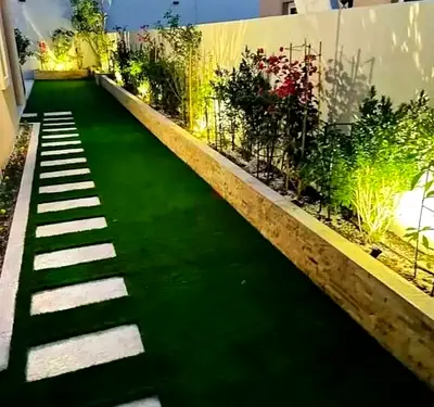 Landscaping, Gardening, paints, sunshades, Aluminum glass, pergola and Artificial  original Grass