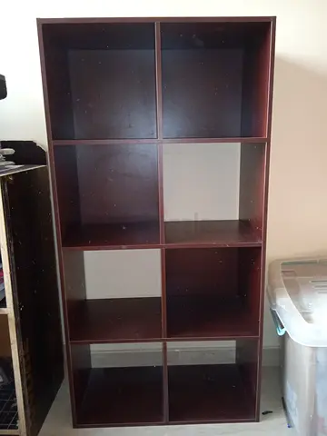 IKEA-style 8 Cube Storage Shelf / Bookcase - Dark Brown