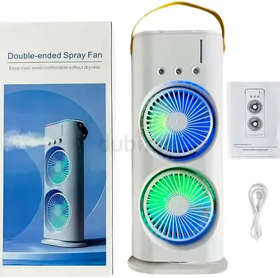 Mist Cooling fan Portable Double-Ended Spray Fan: USB Rechargeable Mini Cooling Desk Fan