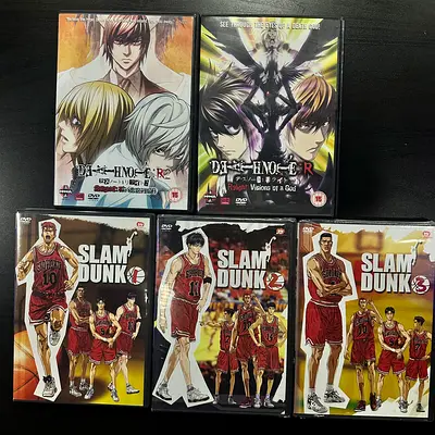 Death Note (2 DVDs) + Slam Dunk Season Box Set (3 DVDs) - Anime Collection