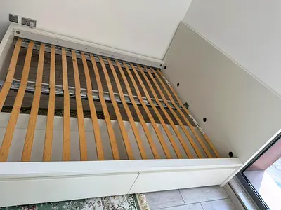 IKEA malm Queen storage bed frame with IKEA mattress
