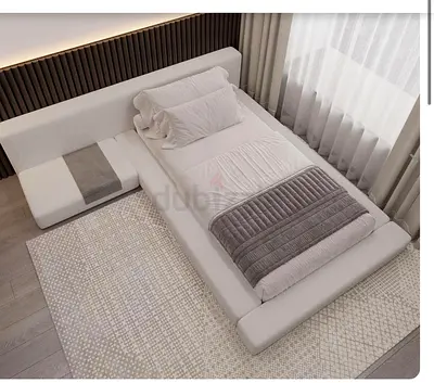 Modern Bouclé Single Bed + Mattress Included – Excellent Condition