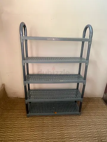 Plastic Storage Shelving Unit — 4-Tier Rack, Lightly Used