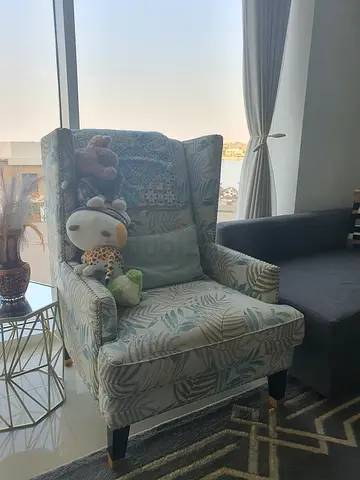 Patterned Accent Armchair in Good Condition