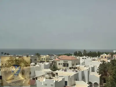 Two-bedroom apartment with a living room for annual rent including a free gym and swimming pool, with a sea view